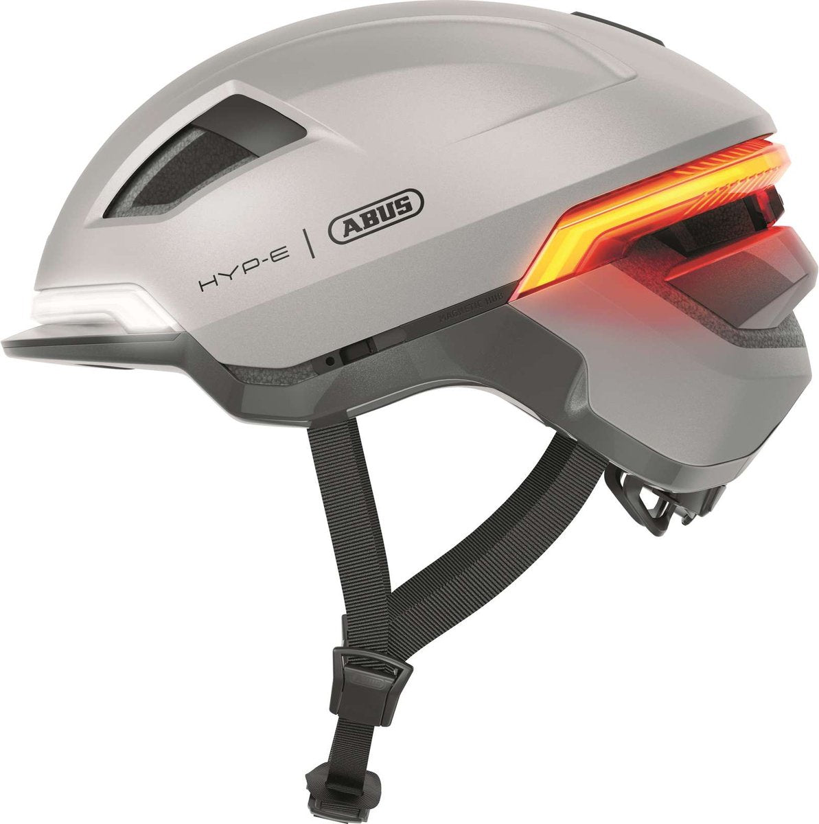 ABUS Fietshelm hyp-e gleam silver s - 51-55 cm - zilver - geschikt voor gebruik op speed pedelecs - elektrische fietsen - snorfietsen - nta-8776 550 g