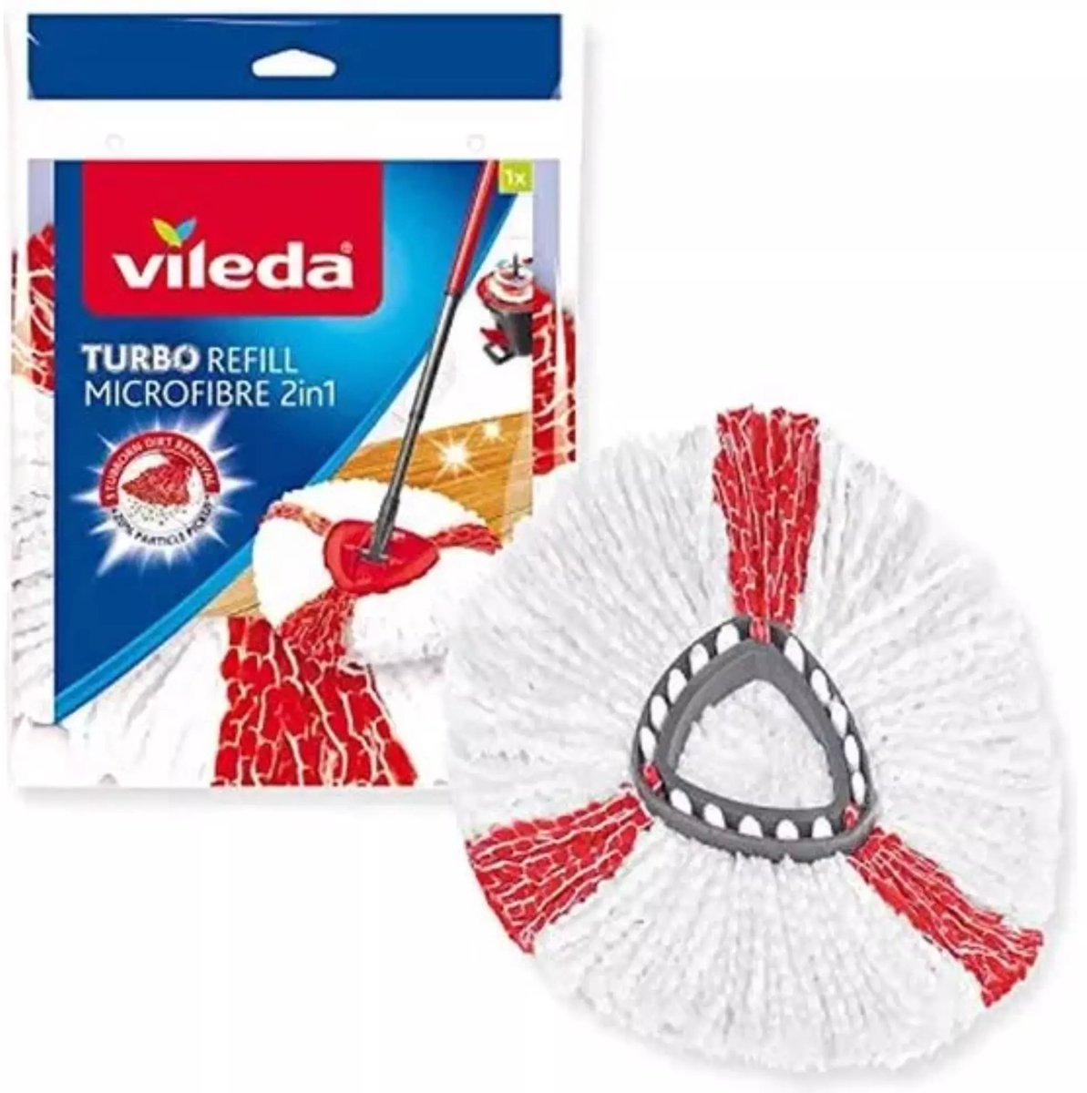 Vileda turbo 2in vervanging - 1 per verpakking - geschikt voor alle centrifugesystemen van - +20% extra reinigingsvermogen - voor alle vloeren