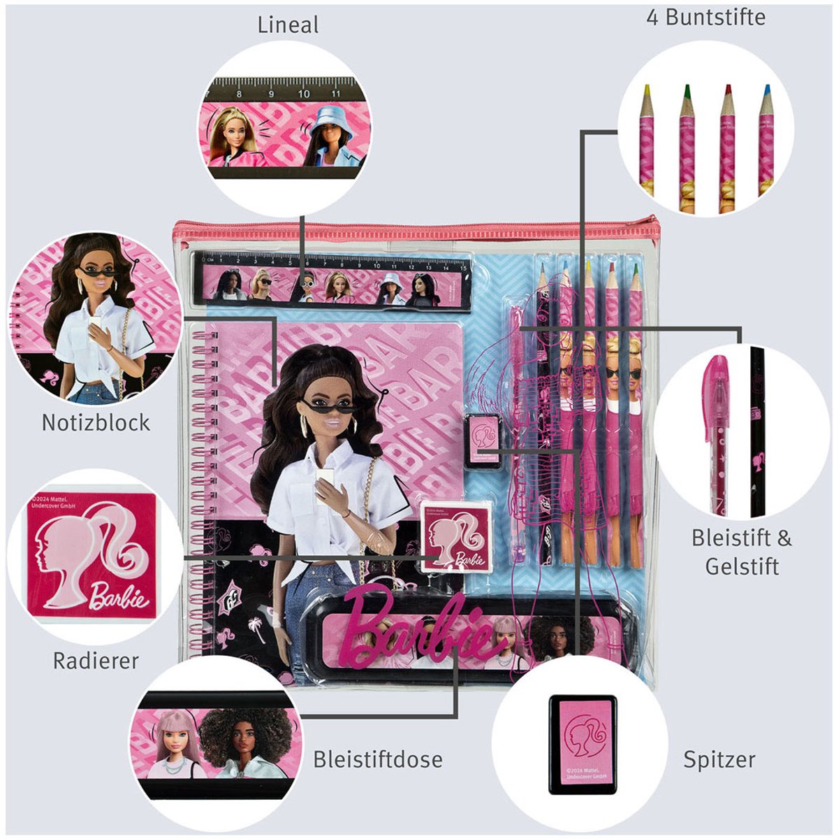 Undercover Notitie en schrijfset barbie