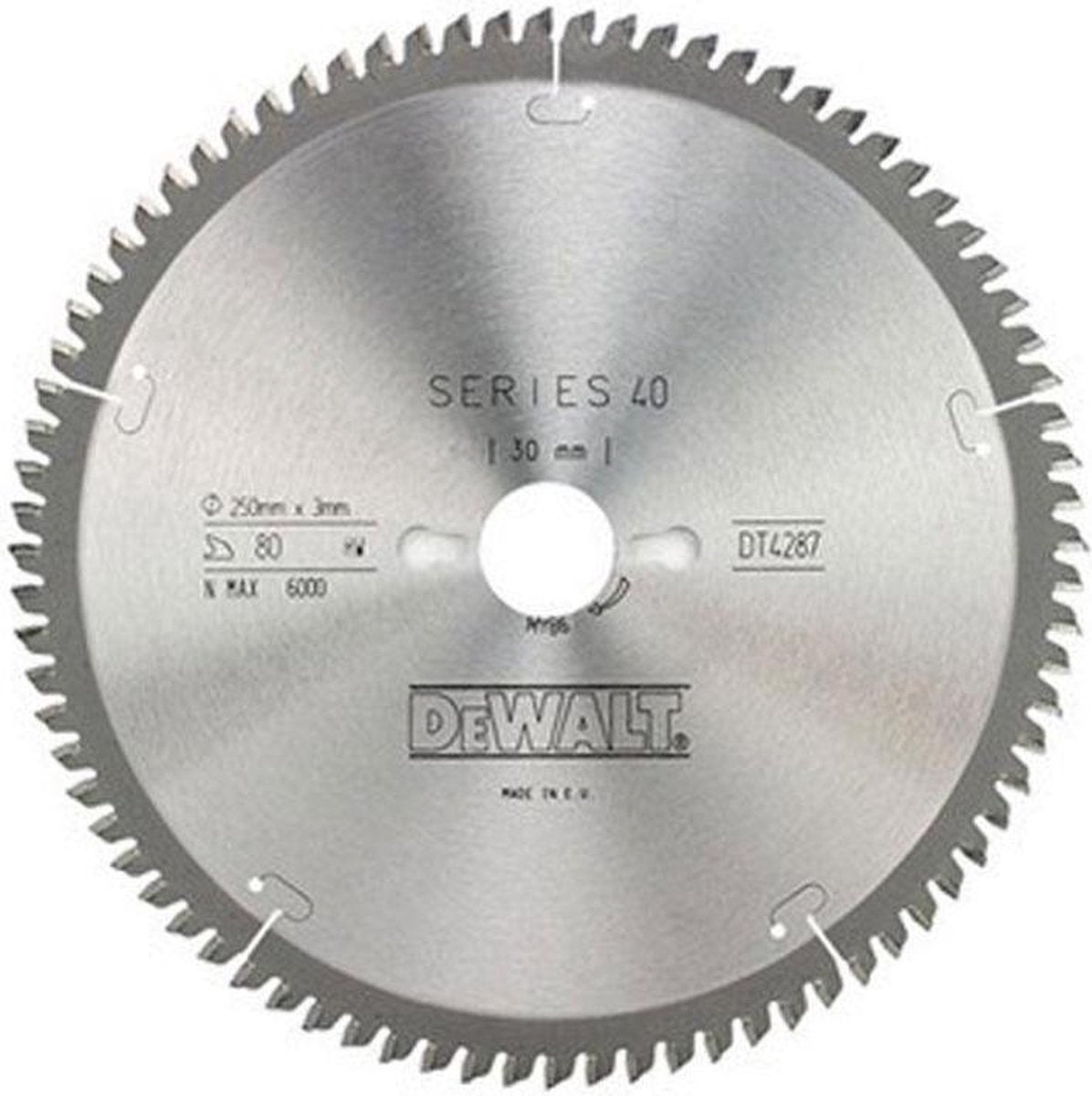 DeWalt cirkelzaagblad voor laminaat | extreme | ø 250mm asgat 30mm 80t - dt4287-qz