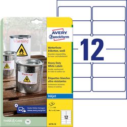 Waterbestendige folie-etiketten Avery Zweckform J4776-10 Polyester Wit