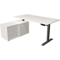 Zit-sta-bureau Kerkmann 10216510 Melamine; staal Antraciet; Wit