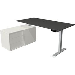 Zit-sta-bureau Kerkmann 10221913 Melamine; staal Antraciet; Zilver