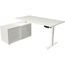 Zit-sta-bureau Kerkmann 10215910 Melamine; staal Wit