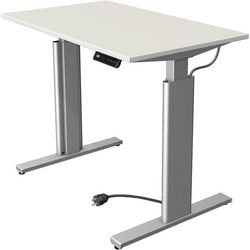 Zit-sta-bureau Kerkmann 10231010 Spaanplaat Wit, Zilver