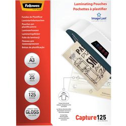 Lamineerhoezen Fellowes 5396501 125 micron Transparant Pak van 25