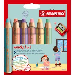 STABILO woody 3 in 1 - multitalent potlood - set 6 st.