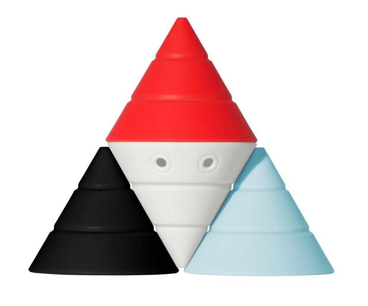 Moluk Hix - noordse kleuren, 4 omvormbare bouwkegels in elastische siliconen rubber, in doos 8.2x8.2x14.3cm, 2+