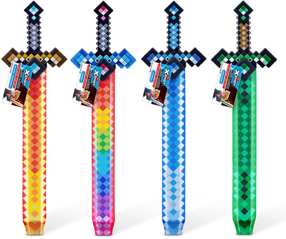 XSHOT role play pixel zwaard - 4 stuks zuru