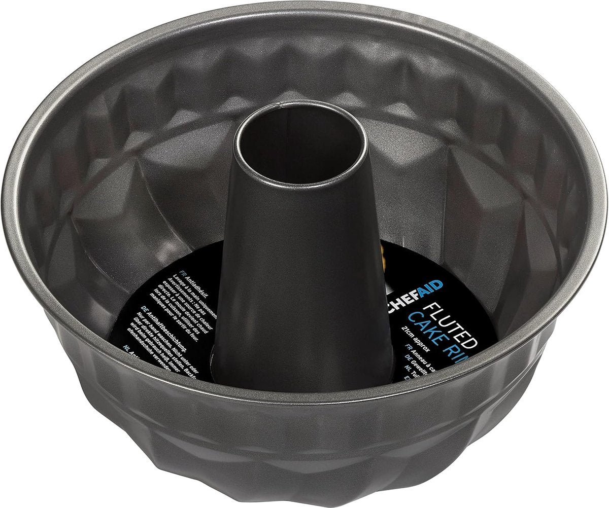 Chef Aid bakvorm – 22,5 cm – tulbandvorm – anti-aanbak – ronde cakevorm – voor brood cake – goldflon coating – 10-12 porties – grijs