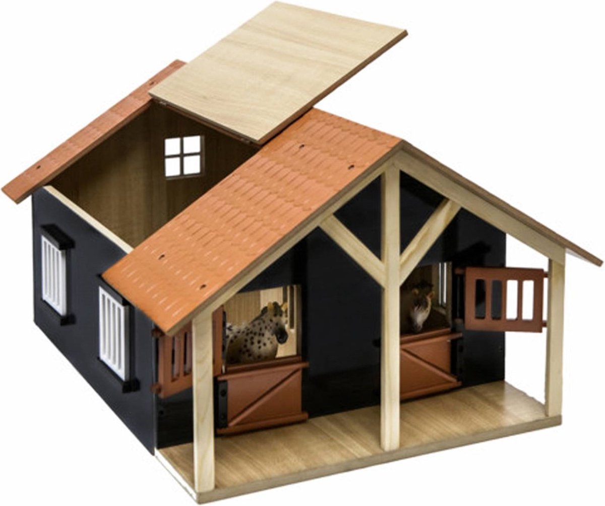 Kids GLOBE paardenstal met 2 boxen en berging, 1:24