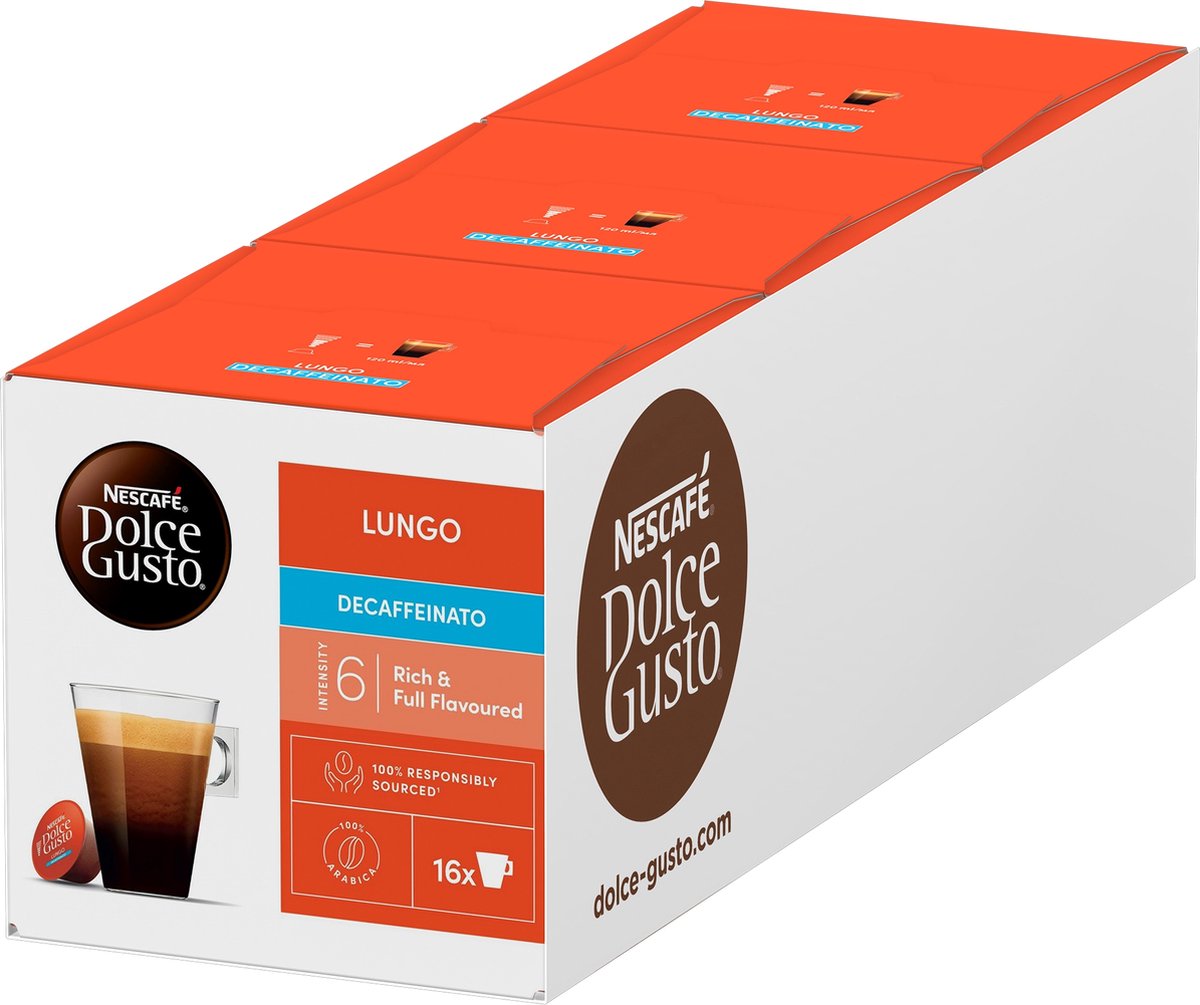 NESCAFÉ Dolce Gusto capsules lungo decaffeinato - 48 koffiecups voor 48 koppen koffie