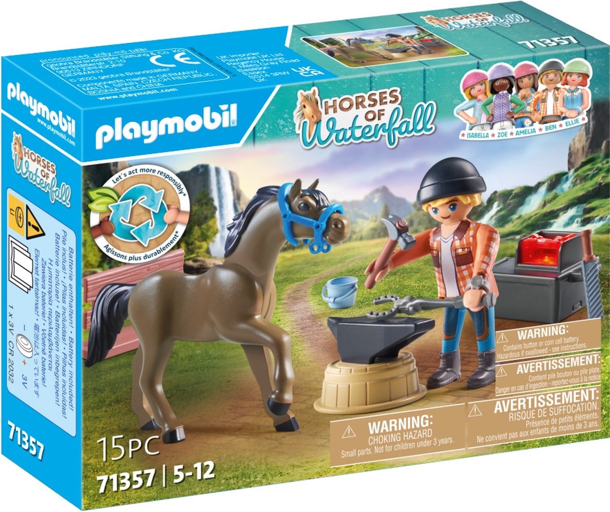 PLAYMOBIL horses of waterfall hoefsmid: ben achilles - 71357