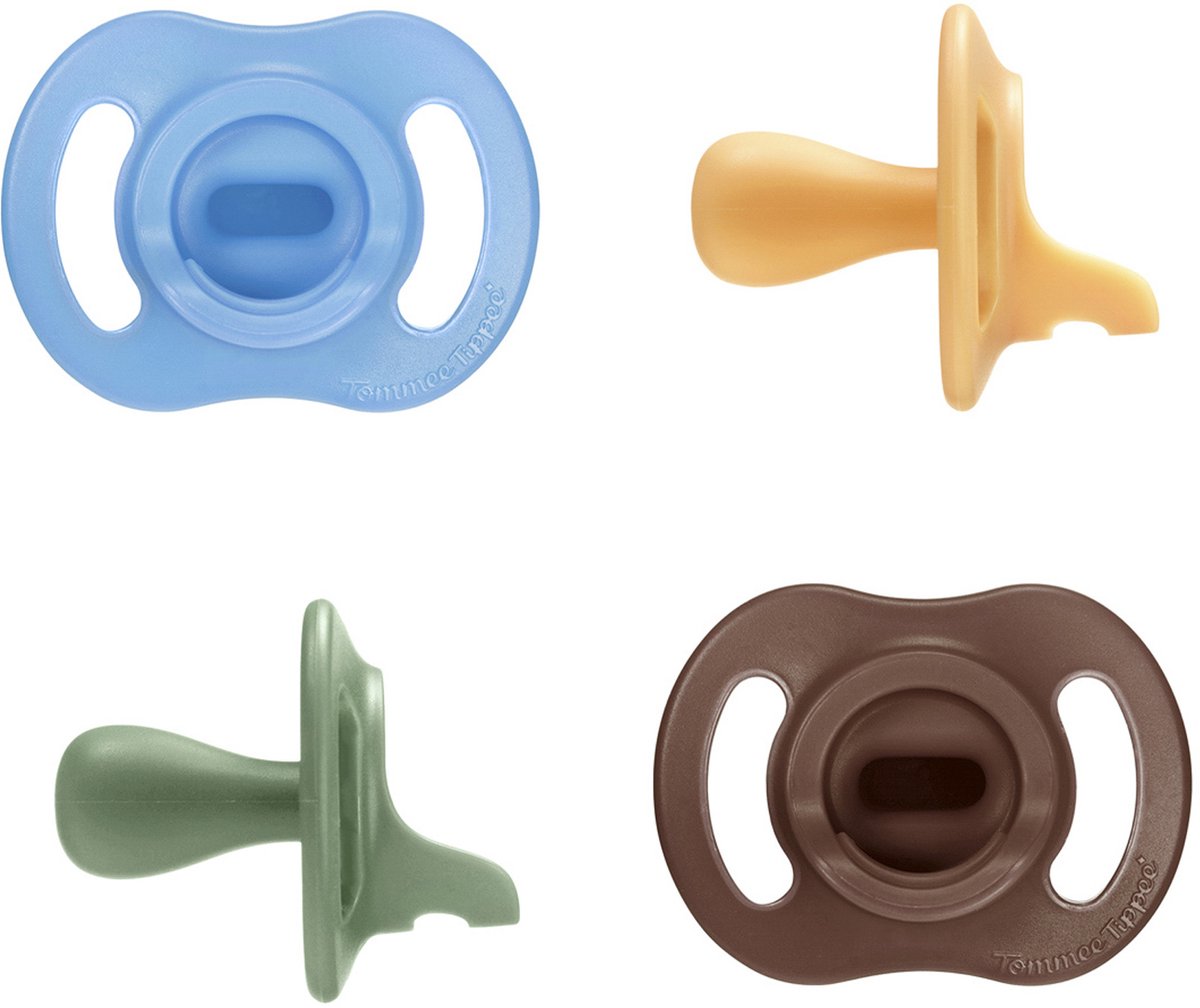 Tommee Tippee ultra-light stayput fopspeen - 18-36 maanden - set van 4 - silicone fopspeen uit één stuk - blauw multi