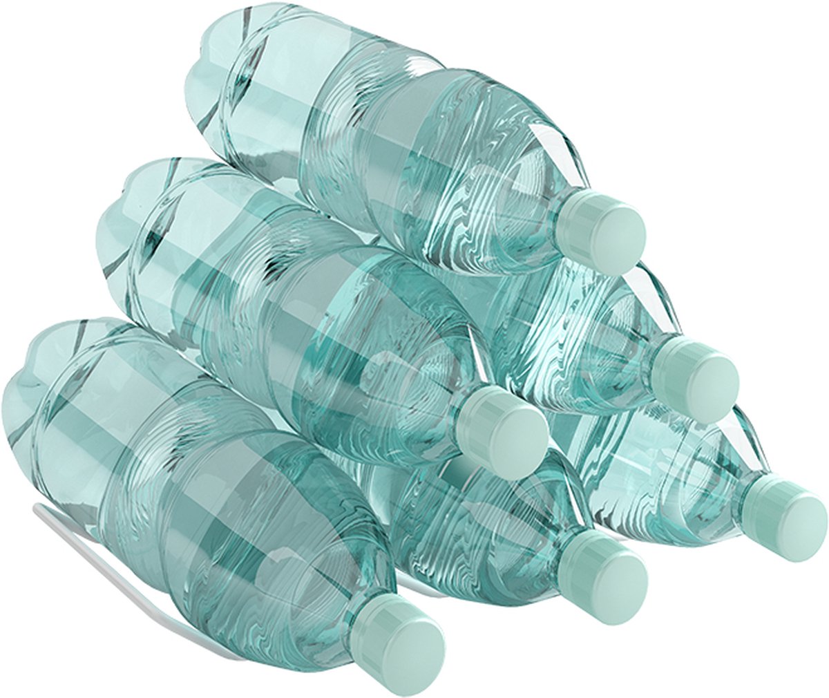 Metaltex Ola 6 - flessenrek voor koelkast - 6 flessen - wit - 14x31x3 cm - 0,75-1 liter