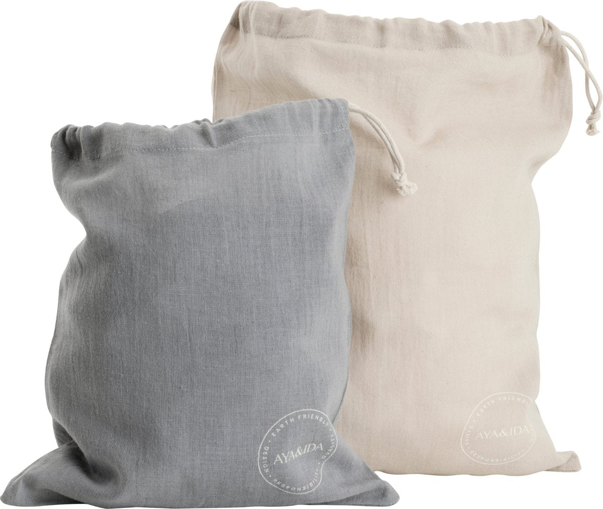 Aya Ida Aya ida - cotton bags - katoenen tas - lunchbox - herbruikbaar - dark grey cream beige