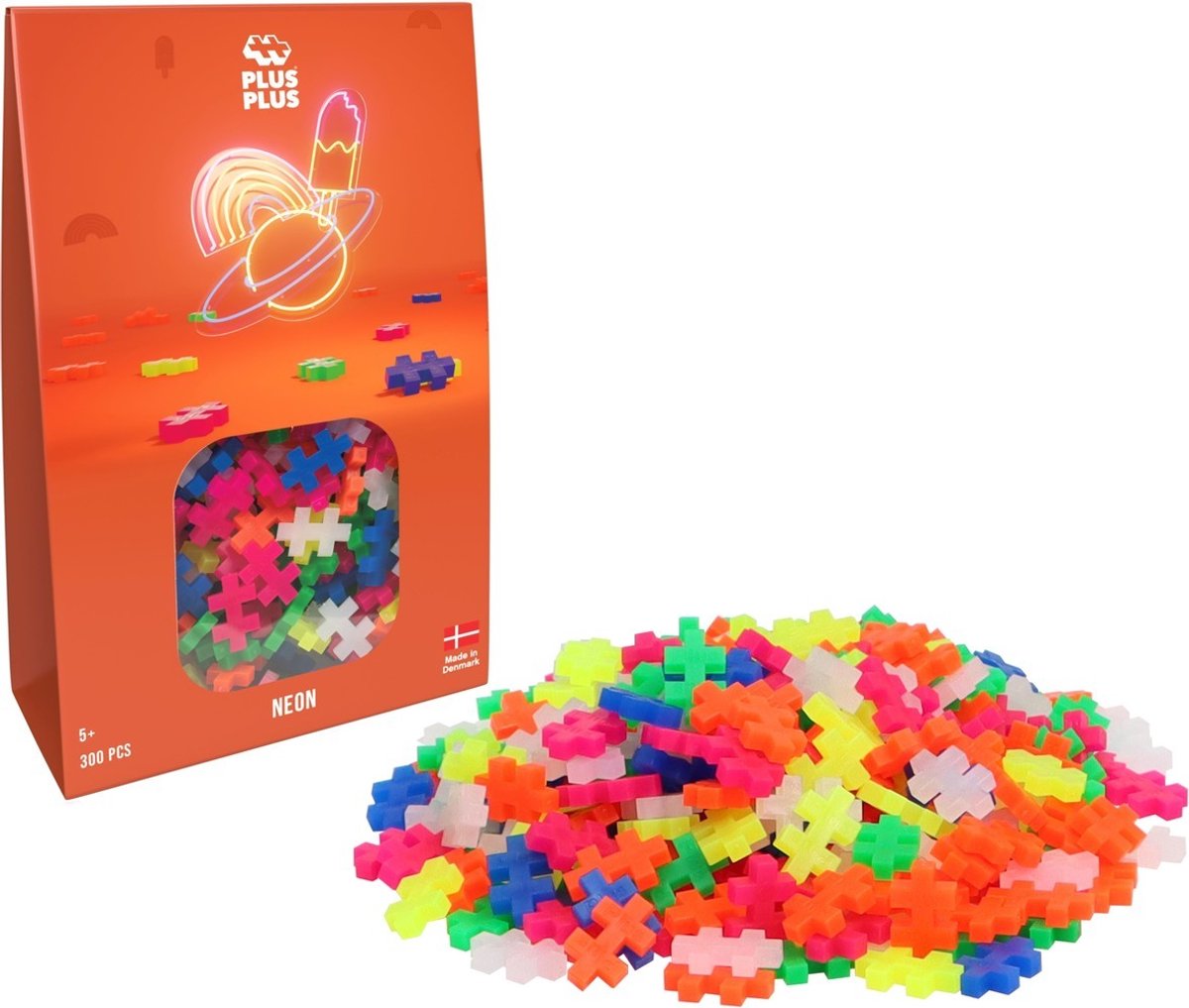 Plus-Plus basic neon 300 delige bouwset - 3351 - bouwspeelgoed - constructiespeelgoed - set met bouwstenen - vanaf 5 jaar
