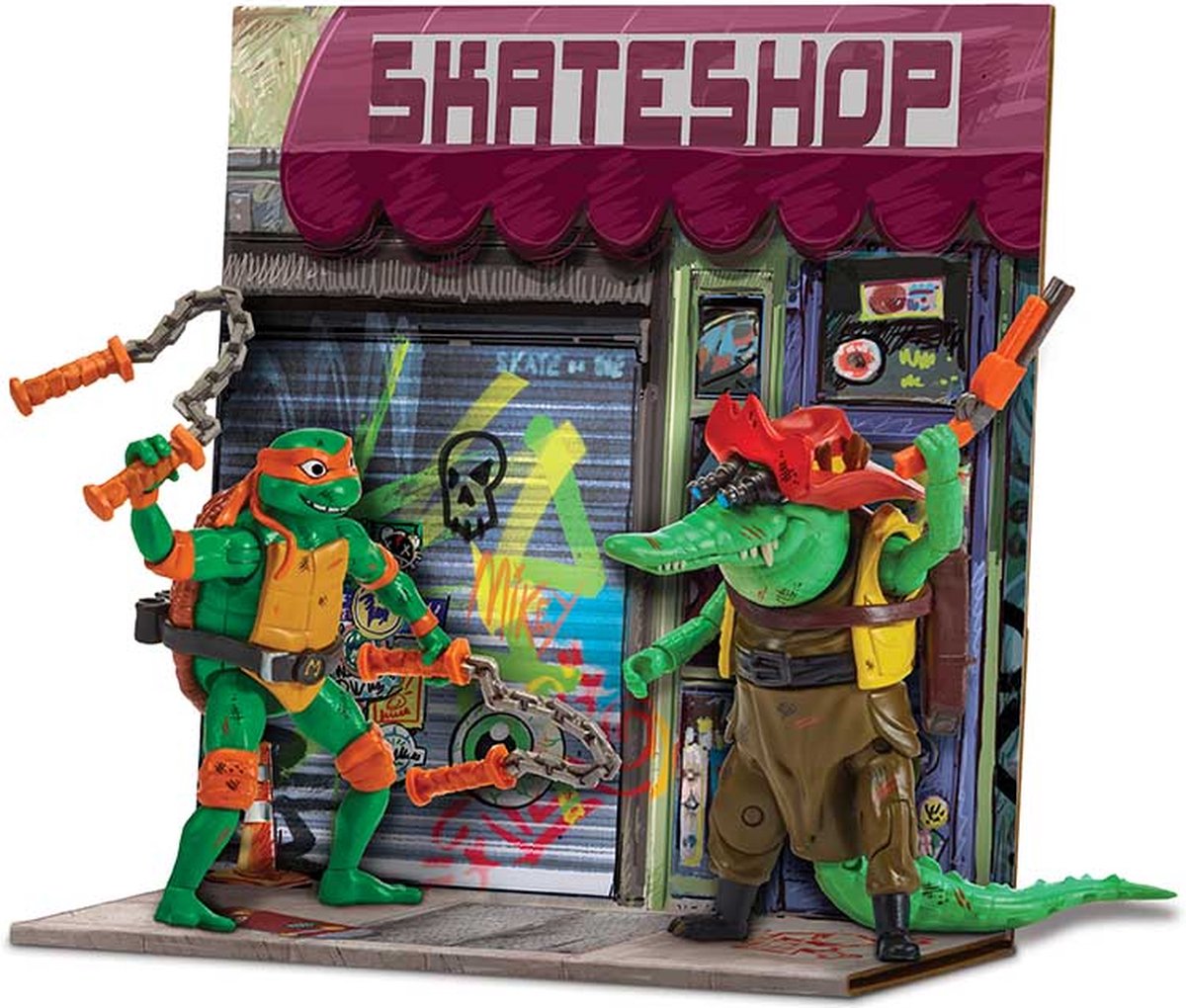 Teenage Mutant Ninja Turtles - michelangelo vs leatherhead