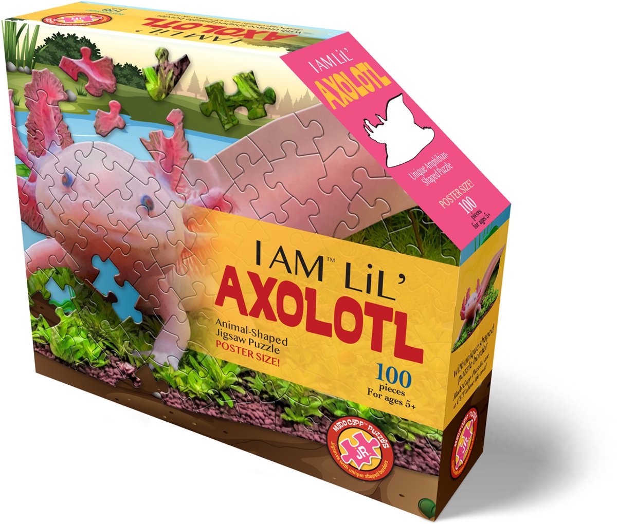 MAD CAPP puzzel axolotl dierenpuzzel 100 stukjes karton.