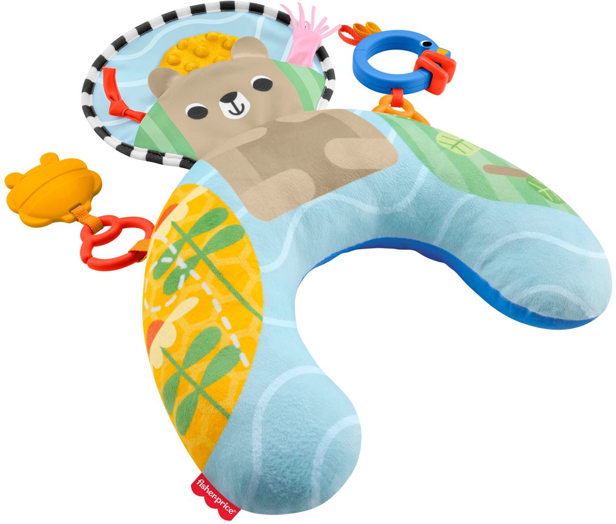 Fisher-Price zintuiglijke avonturen buikligtrainer - voor pasgeborenen met bijtring en rammelaar