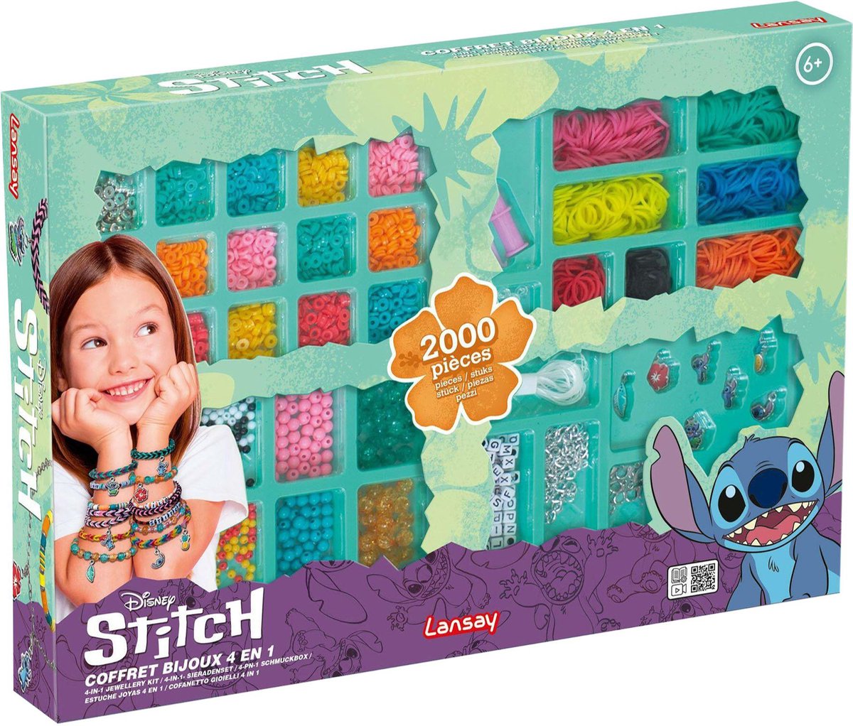 Ottosimon Stitch sieraden set 4 in 1 - disney juwelenkoffer knutselset.
