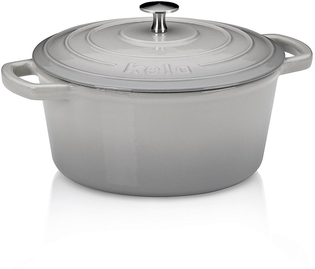 Kela Braadpan, gietijzer, rond, grijs, 24 cm - | calido