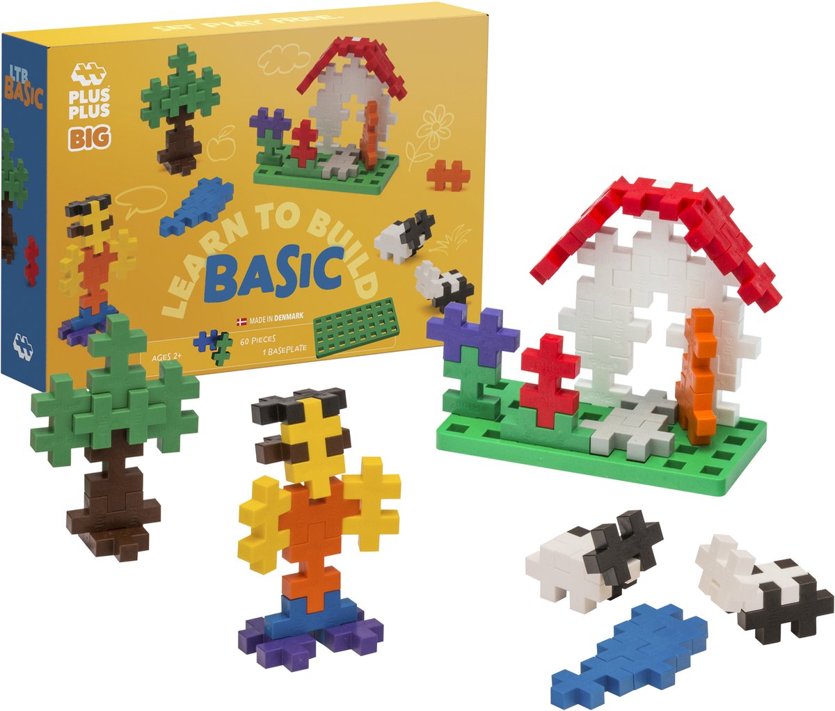 Plus-Plus learn to build 60 delige bouwset - 3288 - bouwspeelgoed - constructiespeelgoed - set met bouwstenen - vanaf 1 jaar