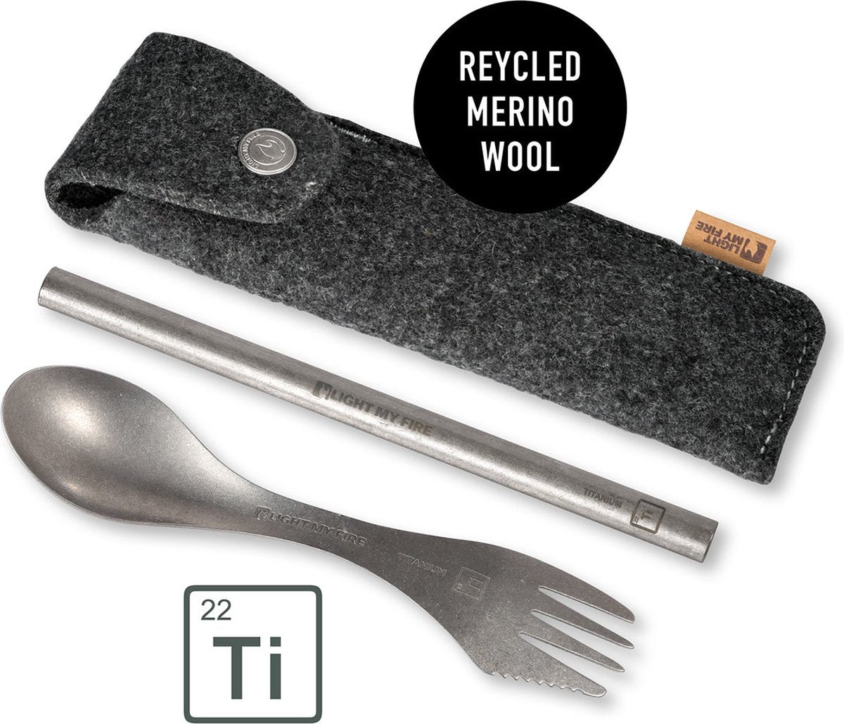 Light My Fire - spork en rietje titanium