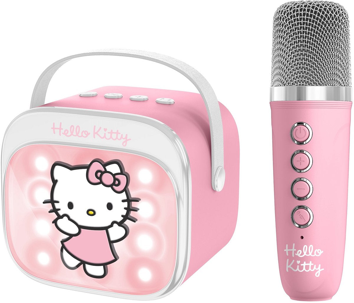 OTL Technologies Hello kitty - karaoke set voor kinderen - draadloze microfoon en speaker - met lichteffecten - stemvervorming