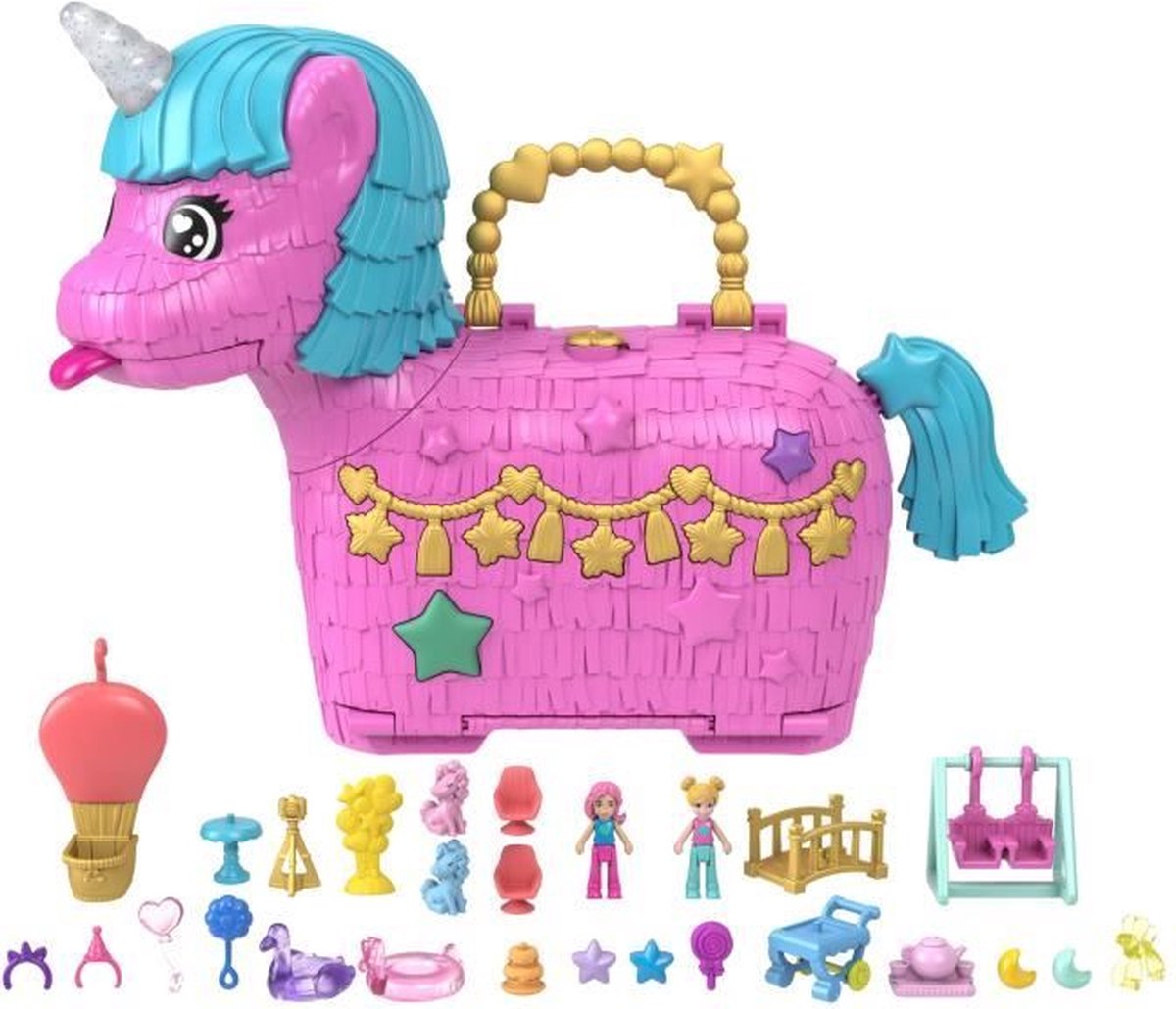 Polly Pocket 35e speciale eenhoornfeest vensterdoospop roze