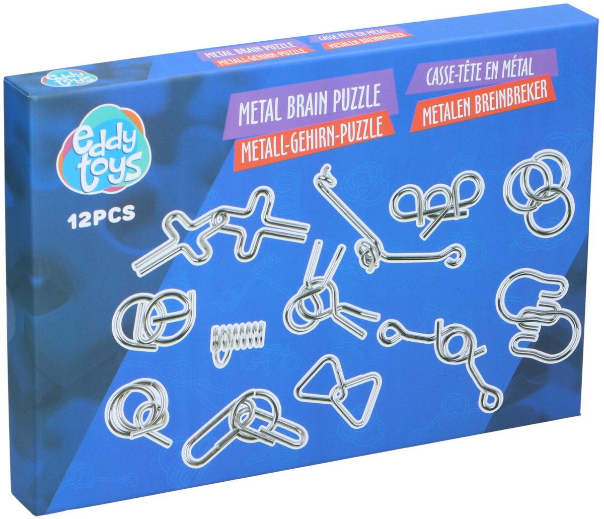 Eddy Toys Metalen breinbreker, set van 12