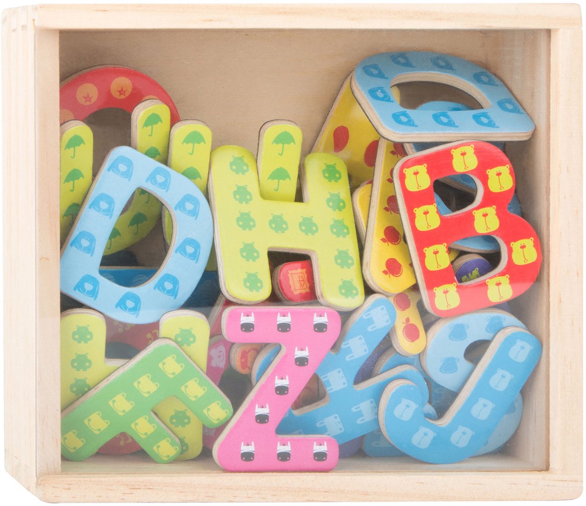 Small Foot - houten magnetische letters kleur, 37dlg.