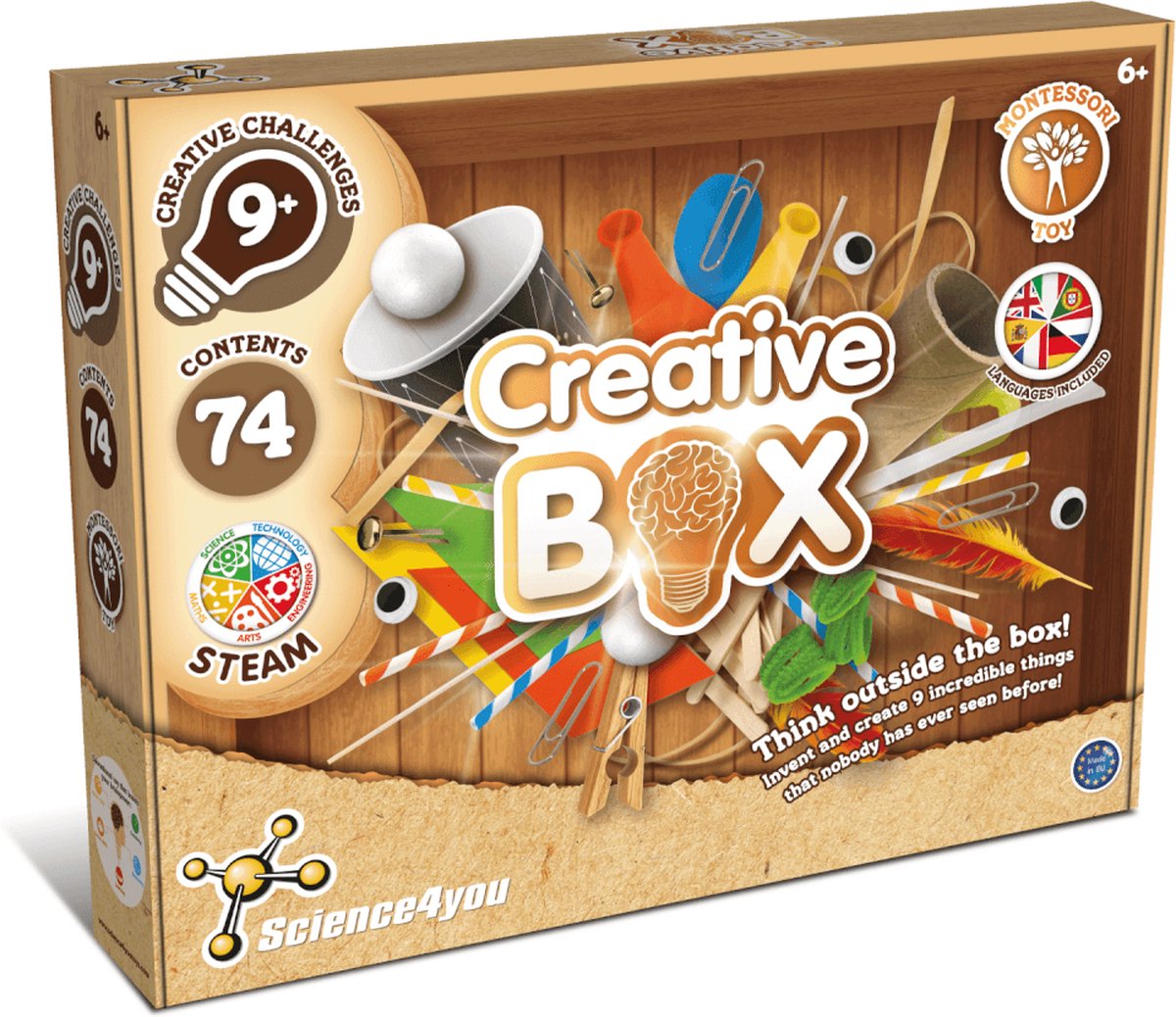 Science 4 You Science4you montessori creative box – 74-delige creatieve speelset – multilinguale diy kit – educatief creatief – vanaf 6 jaar