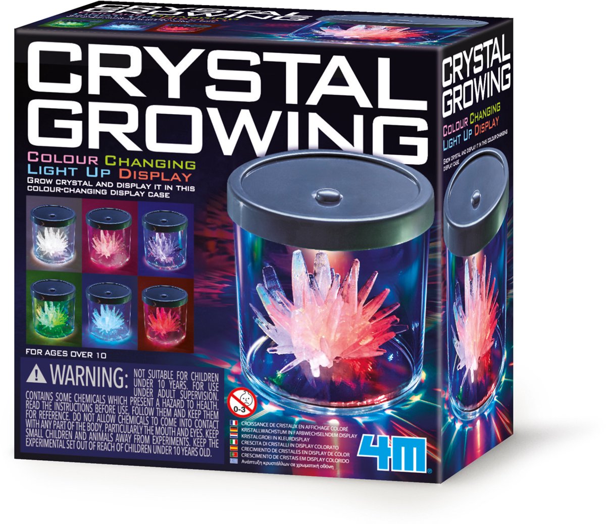 4M wetenschap en spel - groei kristallen - led display - 6 kleuren - decoratie - 10+