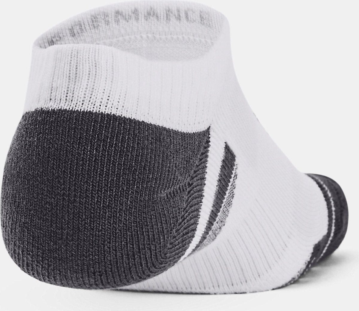 Under Armour ua performance tech 3pk ns-wht unisex sportsokken - wit - jet grijs