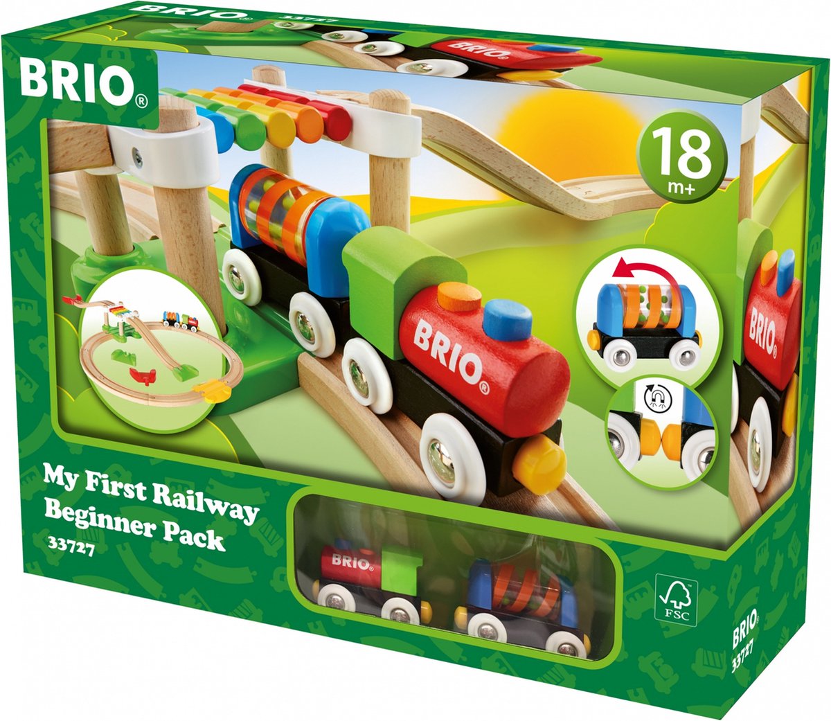BRIO luxe treinset - voor de allerkleinsten - magnetische treinverbindingen - 33727