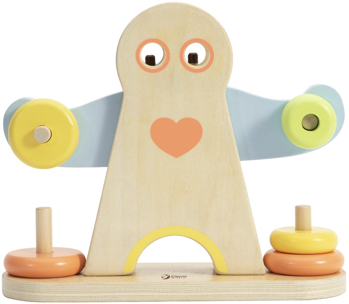 Classic World houten weegschaal hercules educatief speelgoed 7-delig.