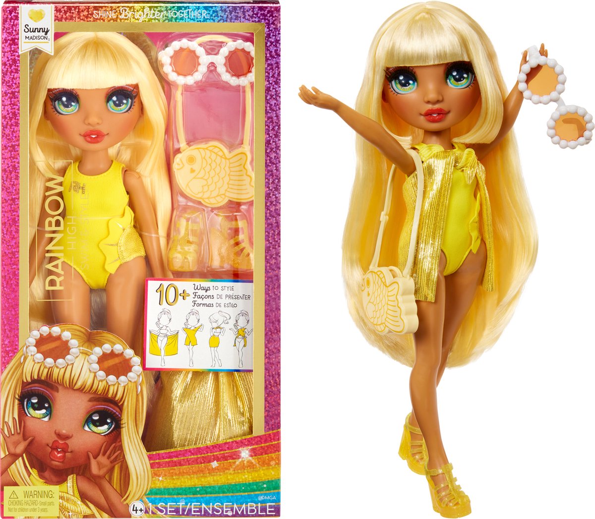 Rainbow High swim style-modepop - 28 cm - sunny (geel)