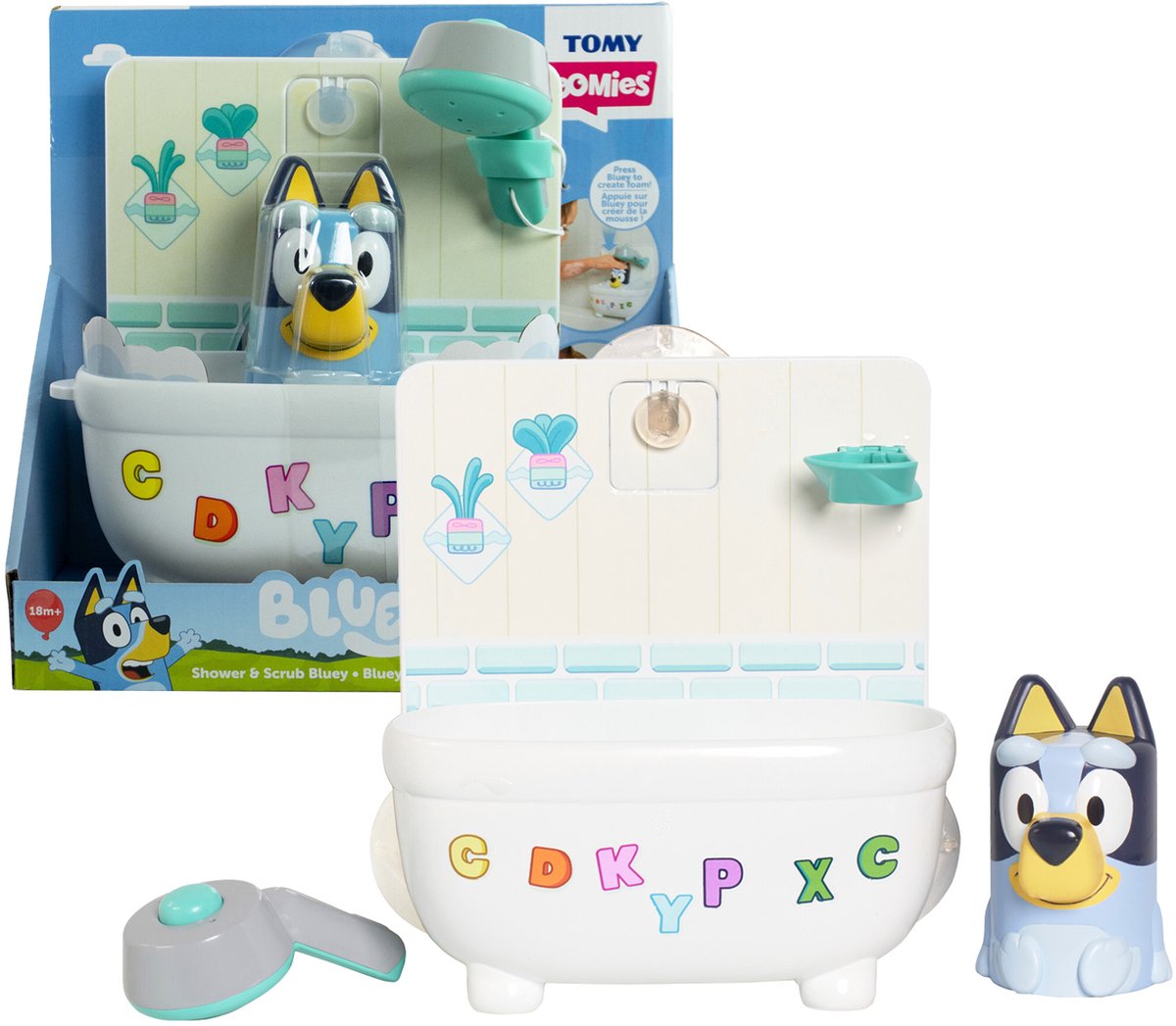 Tomy Bluey shower scrub bluey