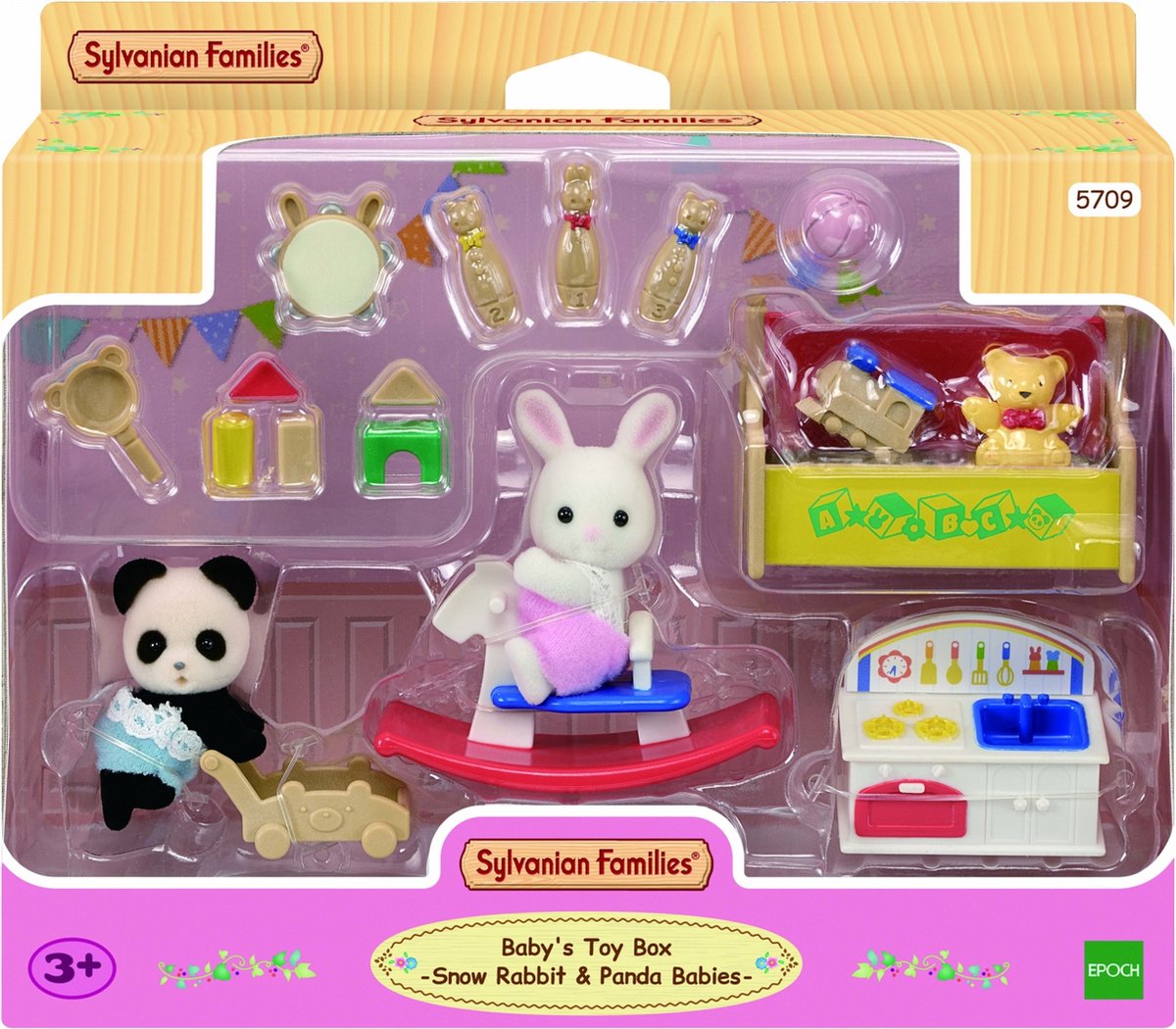 Sylvanian Families 5709 baby'sspeelkamerbabypanda sneeuwwitkonijn- poppenhuisinrichting