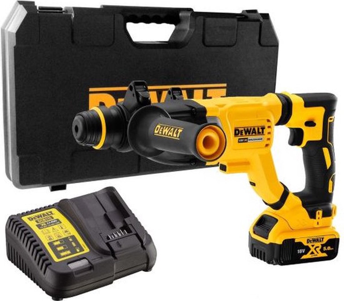 DeWalt dch263p1-qw 18v li-ion xr accu sds-plus combihamer set (1x 5,0ah) in koffer - 3j - koolborstelloos