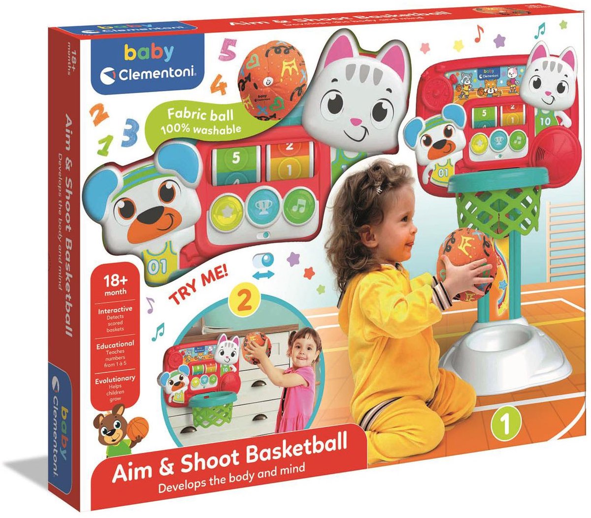 Clementoni Baby - basketbal set - speelset met geluid - vanaf 18 maanden