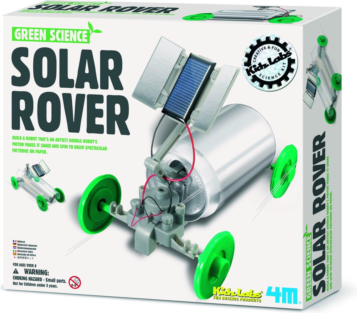4M wetenschap en spel - bouw je eigen zonnecelwagen - bouwpakket - kidzlabs - green science - 5+
