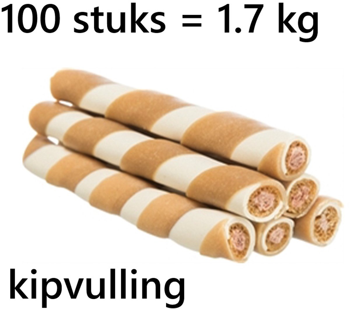 Trixie Kauwrol - gevuld met kip - 10 cm, 100 st, glutenvrij