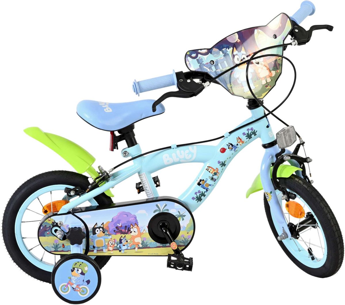 Volare Bluey kinderfiets - uni - 12 inch - lichtblauw - twee handremmen