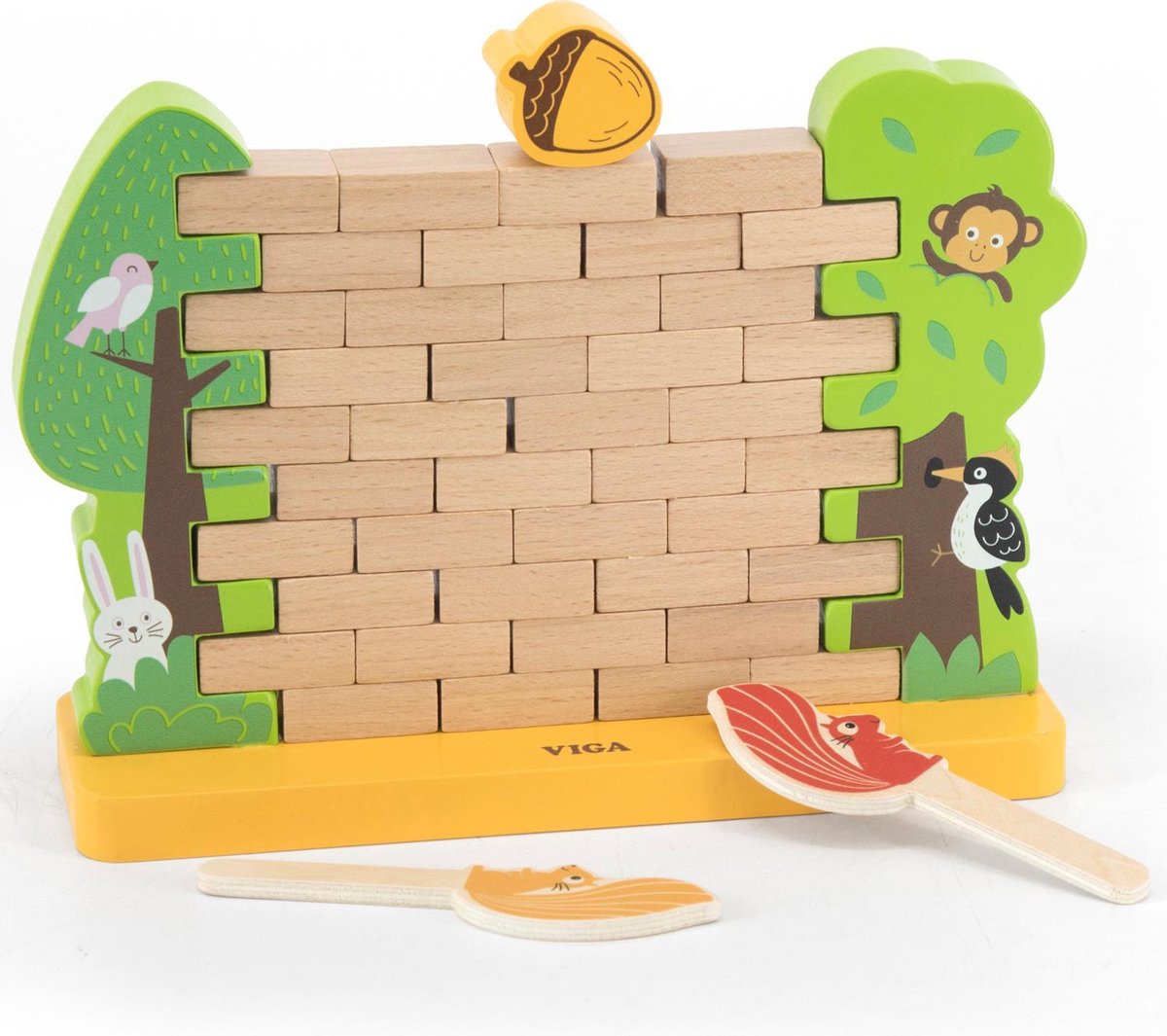 Vigatoys Viga toys behendigheidsspel muur 22 x 16,5 cm hout 44-delig