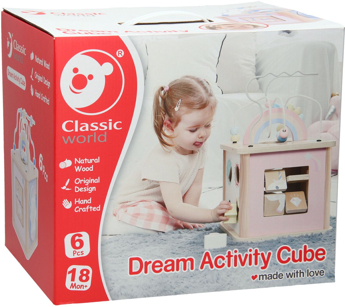 Classic World houten activiteitenkubus