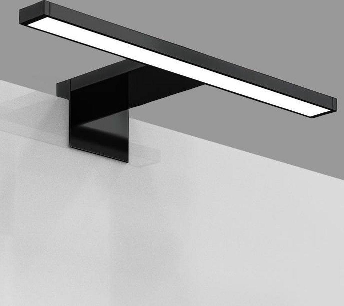 B.K.Licht - led spiegellamp - zwart - badkamerlamp - spiegelverlichting - l:30cm - ip44 - 4.000k - 780 lumen - 5w led