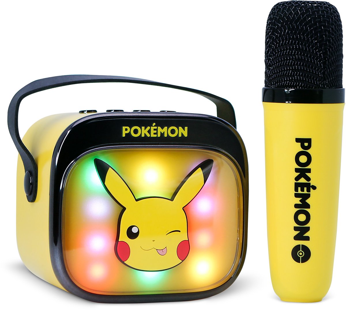 OTL Technologies Pokémon - karaoke set voor kinderen - draadloze microfoon en speaker - met lichteffecten - stemvervorming