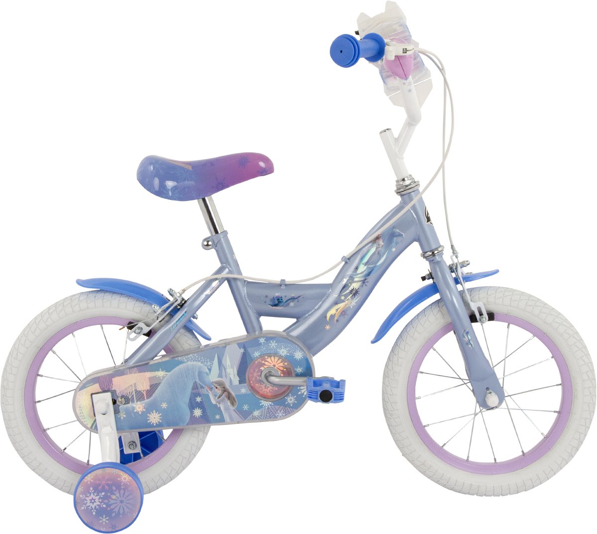 Huffy Disney frozen 2 kinderfiets - meisjes - 14 inch - blauw paars - twee handremmen